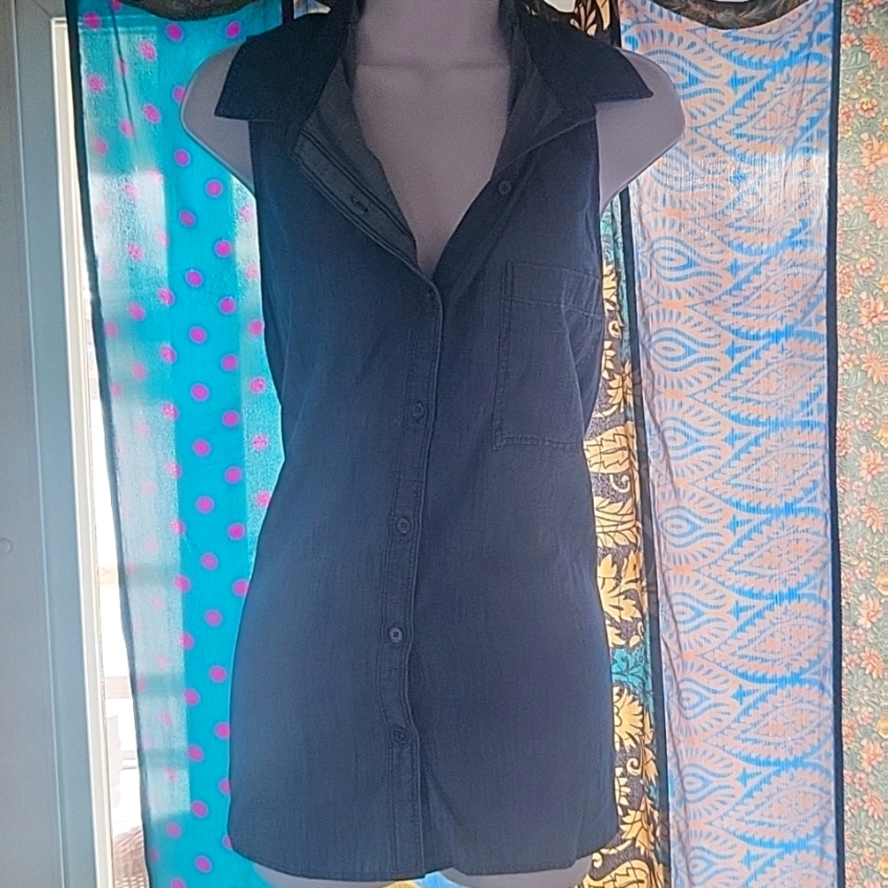 Denim Buttonup Tank Top NWT